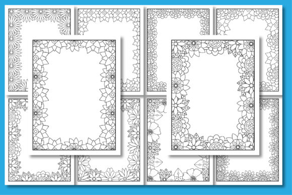 10 Pages of Floral Border Coloring Pages