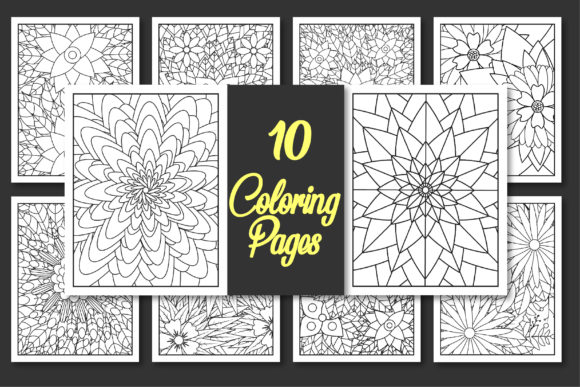 10 Pages of Flower Coloring Kdp