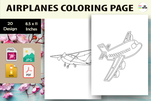 Airplanes Coloring Pages Graphics for Kids