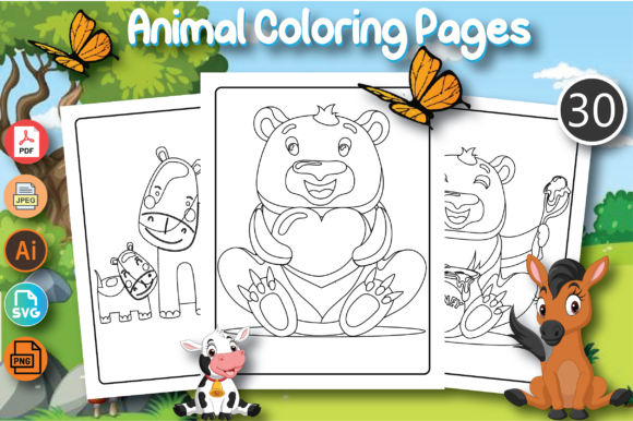 Animal Activity Books for Kids and Teens: Graphics & Coloring Pages