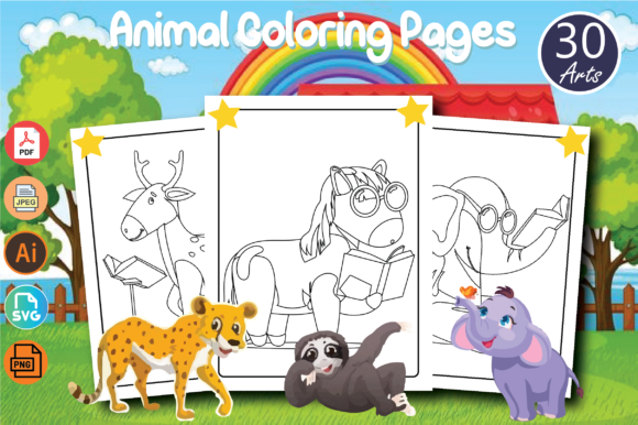 Animal Coloring Book for Kids: Graphics & Coloring Pages