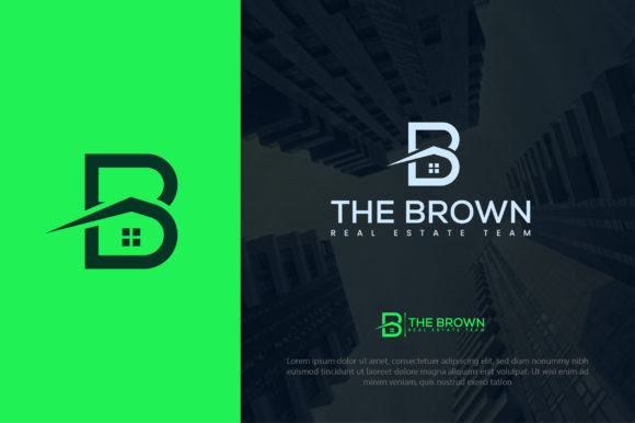 B Letter the Brown Real Estate Logo: Graphics & Logos for Crafters