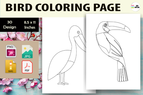 Bird Coloring Pages Graphics for Local Branding