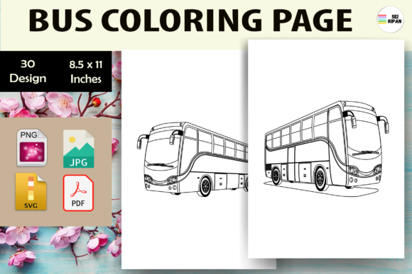 Bus Coloring Pages Graphics for Local Branding