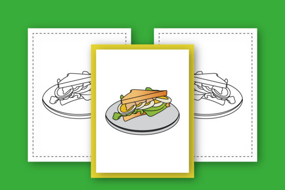 Chicken Sandwich Coloring Pages for Kids