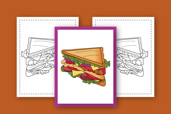 Chicken Sandwich Graphics and Coloring Pages