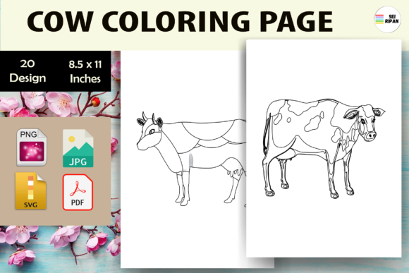 Cow Coloring Pages Graphics for Kids