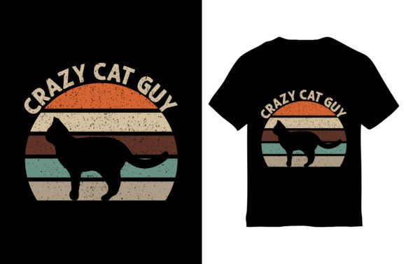 Crazy Cat Guy Graphics for T-Shirt Designs