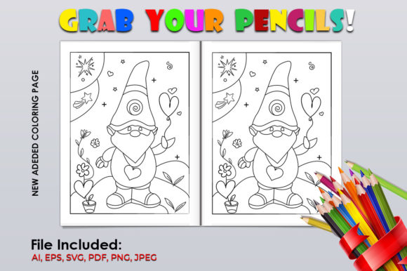 Cute Cartoon Gnome Coloring Page Vol 6