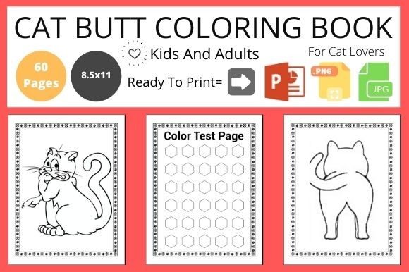 Cute Cat Butt Coloring Pages Graphics