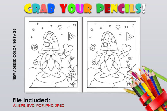 Cute Gnome Coloring Page SVG Vol 3