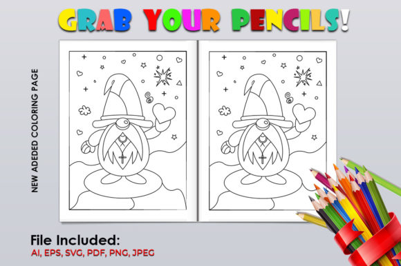 Cute Gnome Coloring Page SVG Vol 4