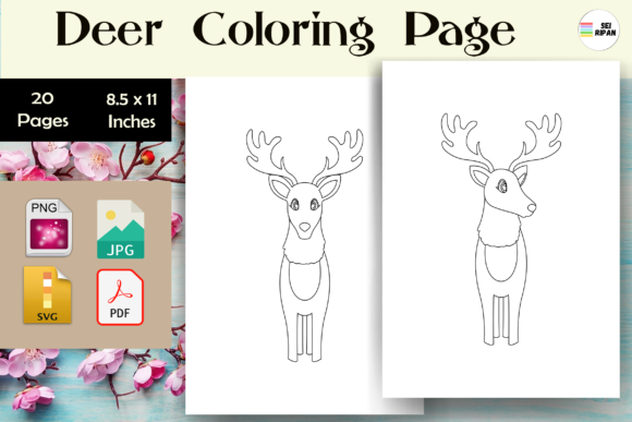 Deer Coloring Pages Graphics for Local Branding