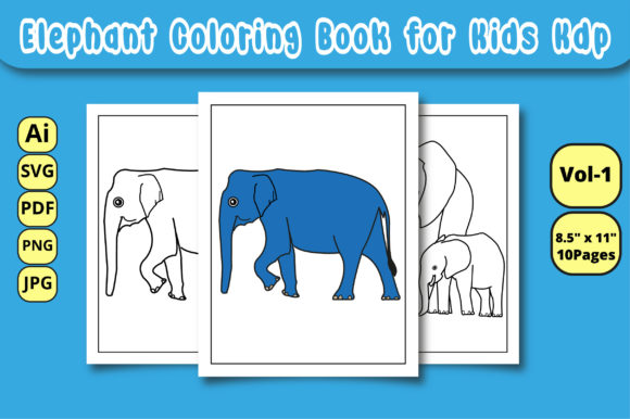 Elephant Coloring Pages Graphics for Kids