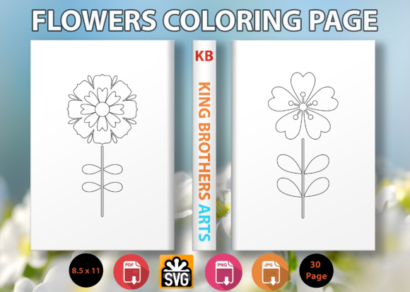 Flowers Coloring Book for Kids - 3