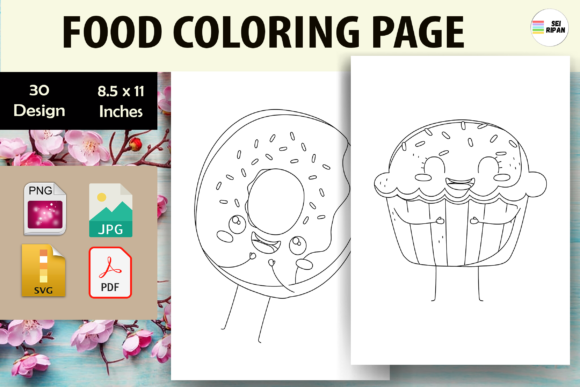Food Coloring Page - KDP Graphics & Coloring Pages