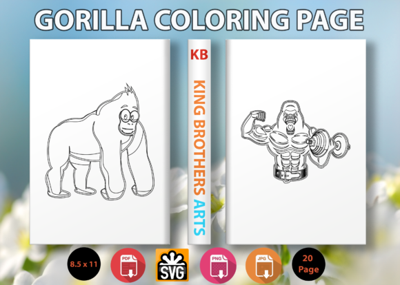 Gorilla Coloring Page Graphics