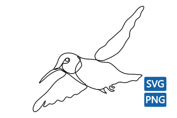 Hummingbird One Line Drawing Graphics