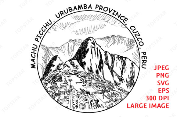 Machu Picchu Cuzco Peru Sketch Art: Graphics & Illustrations