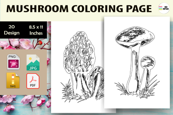 Mushroom Coloring Pages: Graphics & Coloring Pages