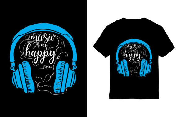 Music T Shirt Design, Music is My Happy