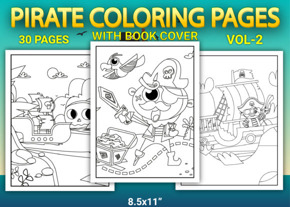 Pirate Coloring Pages with Cover Vol-2