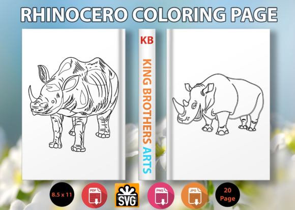 Rhino Coloring Page for Kids