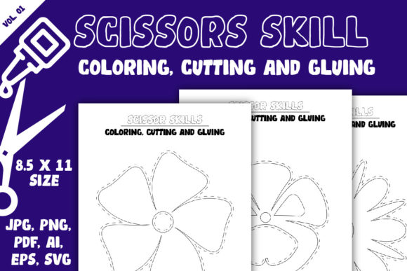 Scissor Skills Cutting Practice Book Graphics