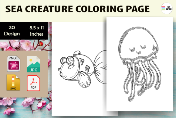 Sea Creature Coloring Pages Graphics