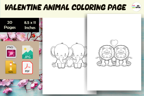 Valentine Animal Coloring Pages: Graphics for Heartfelt Coloring Pages